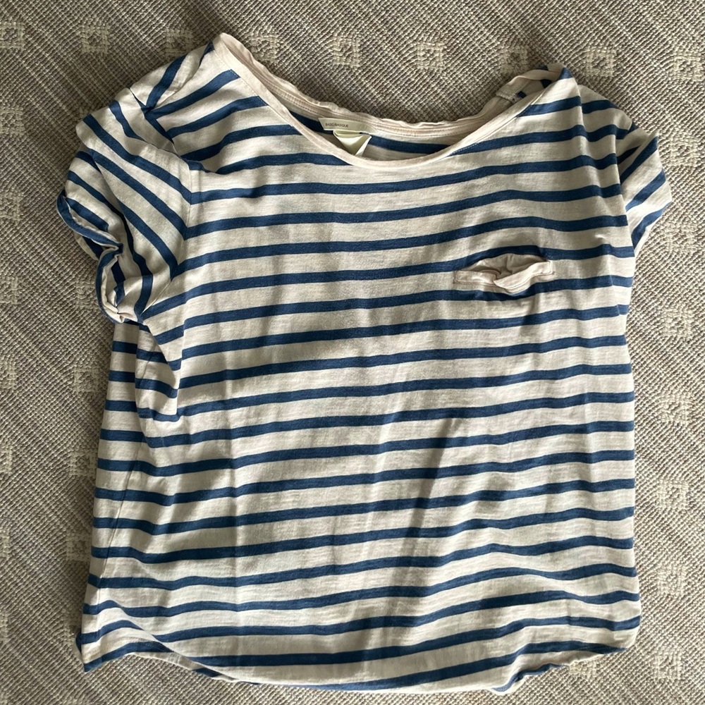 Blue and White Striped T-Shirt